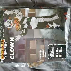 Kids scary clown costume with mask NWT